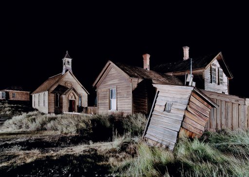 Methodist church in the ghost town of Bodie in California