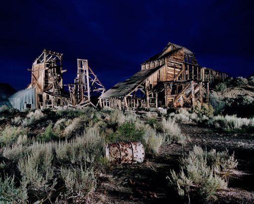 Ghost town Chemung Mine in the Sierra Nevada in Nevada