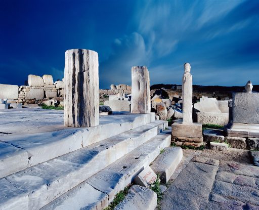 Entrance to the temple of Apollo from the sacred way, Delos Island.