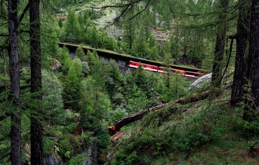 Railwayline of the Glacier Express, Switzerland