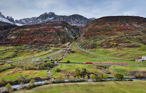 Railwayline of the Glacier Express, Switzerland
