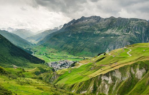 Railwayline of the Glacier Express, Switzerland