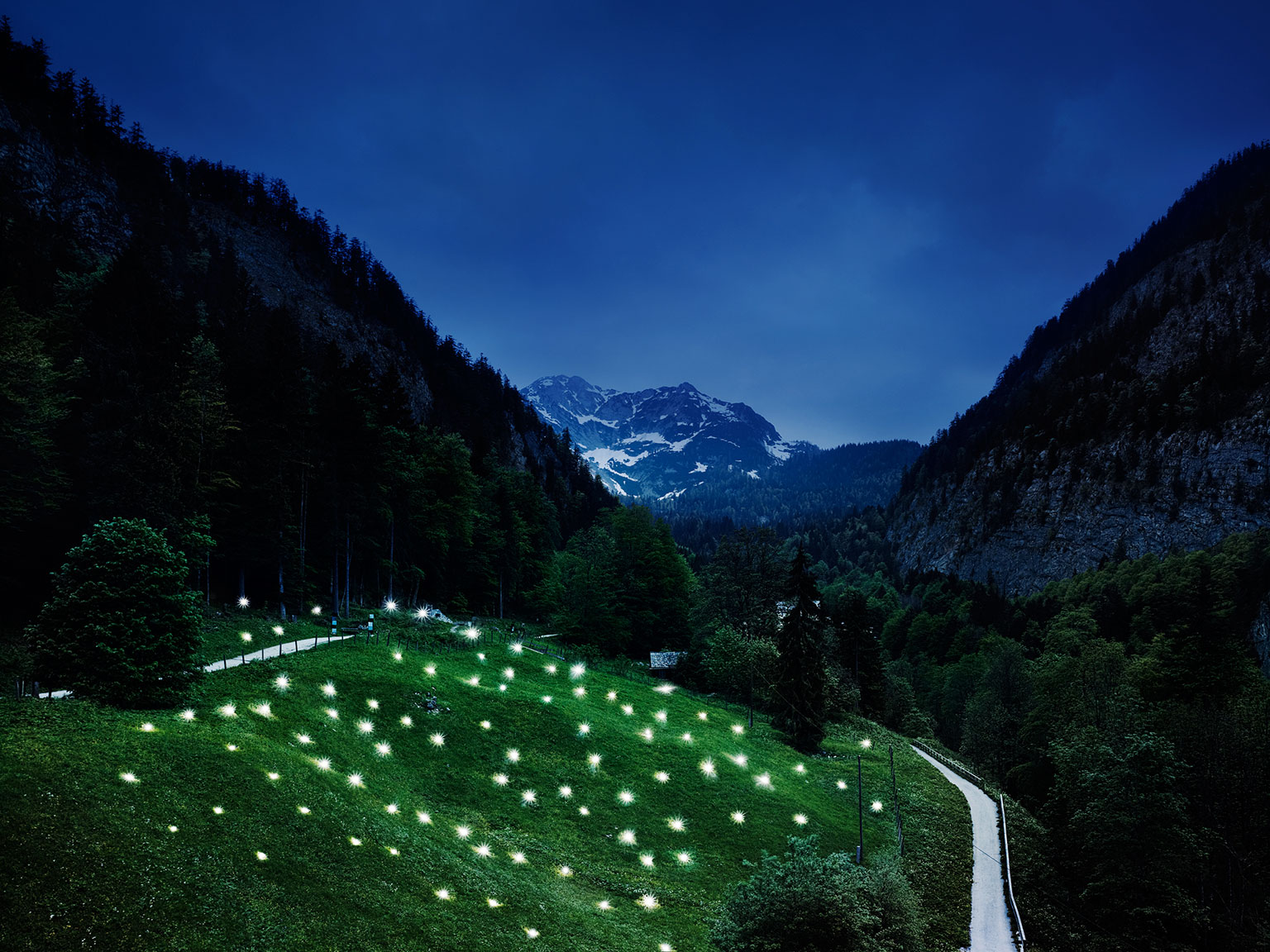 High mountain valley at the Salzberg, prehistoric burial site from the celtic period.
