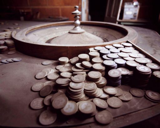 Roulette table in the Sam Leon Bar in the ghost town Bodie in California