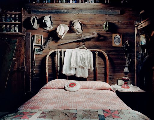 Bedroom in the ghost town Steins in Arizona