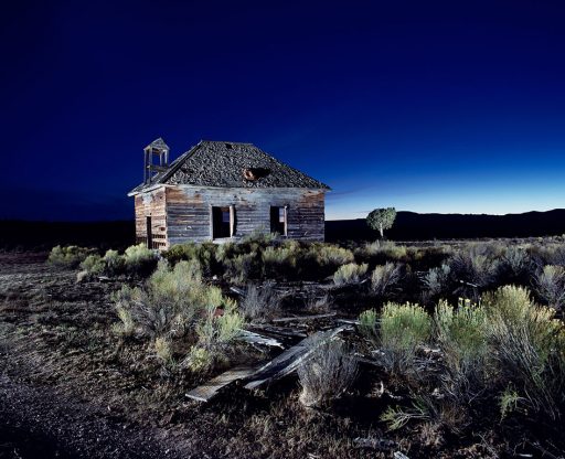 Abandoned schoolhouse in the ghost town of Widtsoe Junction in Utah.
