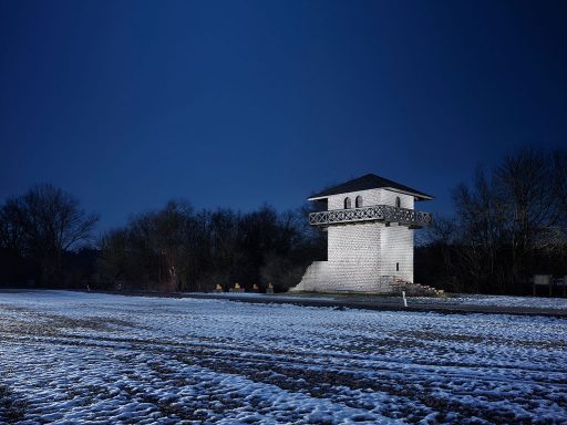Limes Wachturm WP 14/63, Rekonstruktion erbaut 1992, bei Erkertshofen in Bayern.