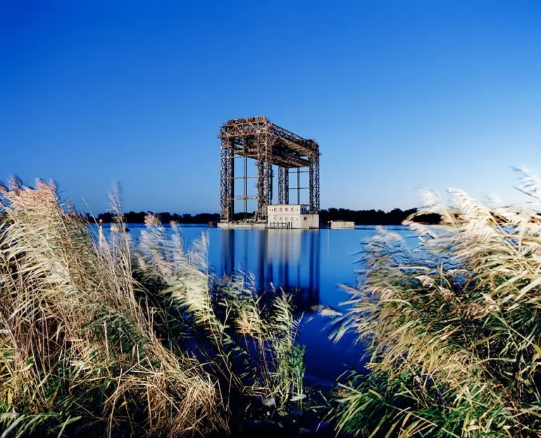 Railway lift bridge in Karnin, on the island of Usedom