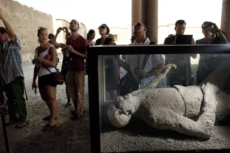 Pompeii – plaster casts of victims of the volcanic eruption.