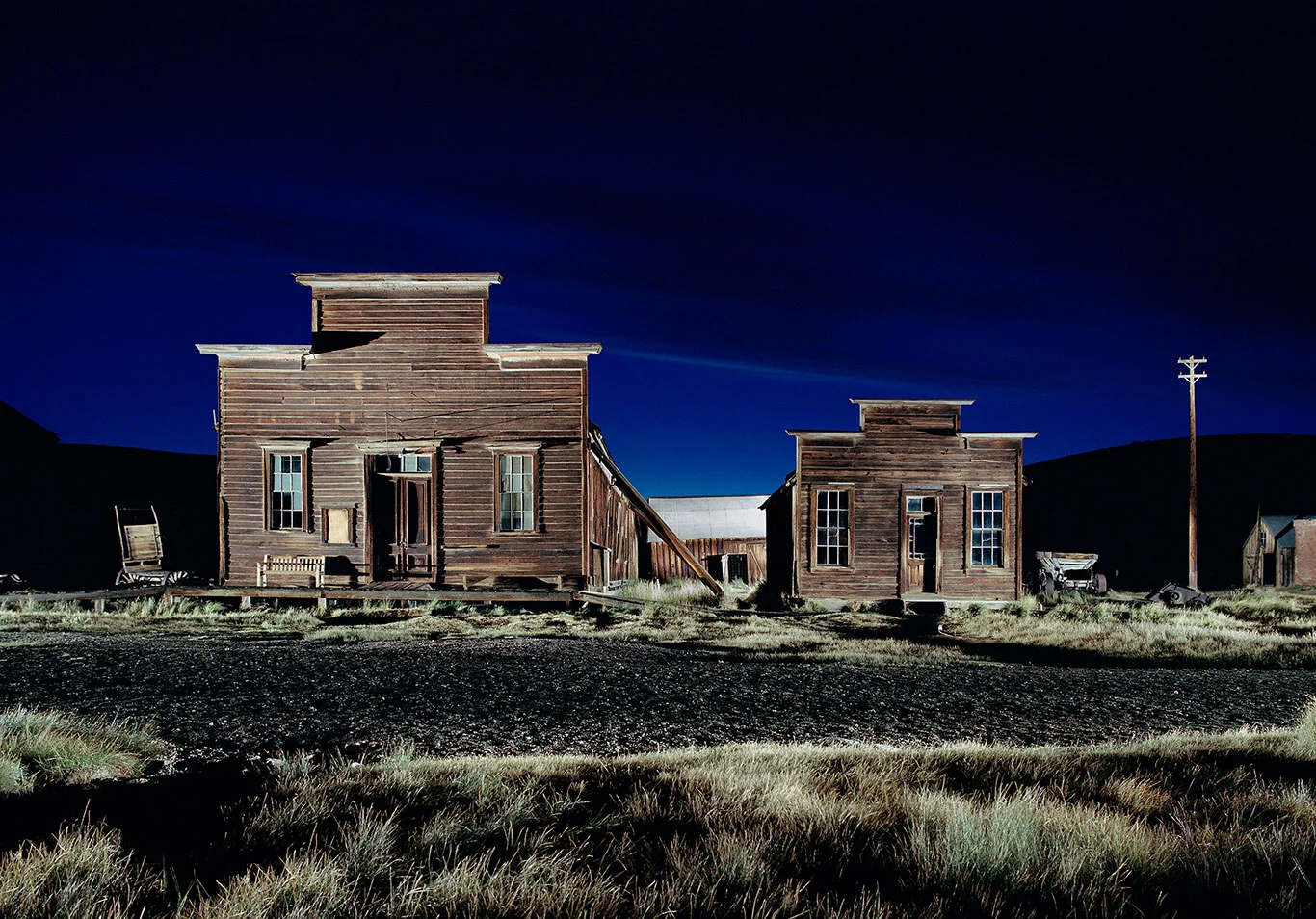 Miner's Union Hall in the ghost town of Bodie in California