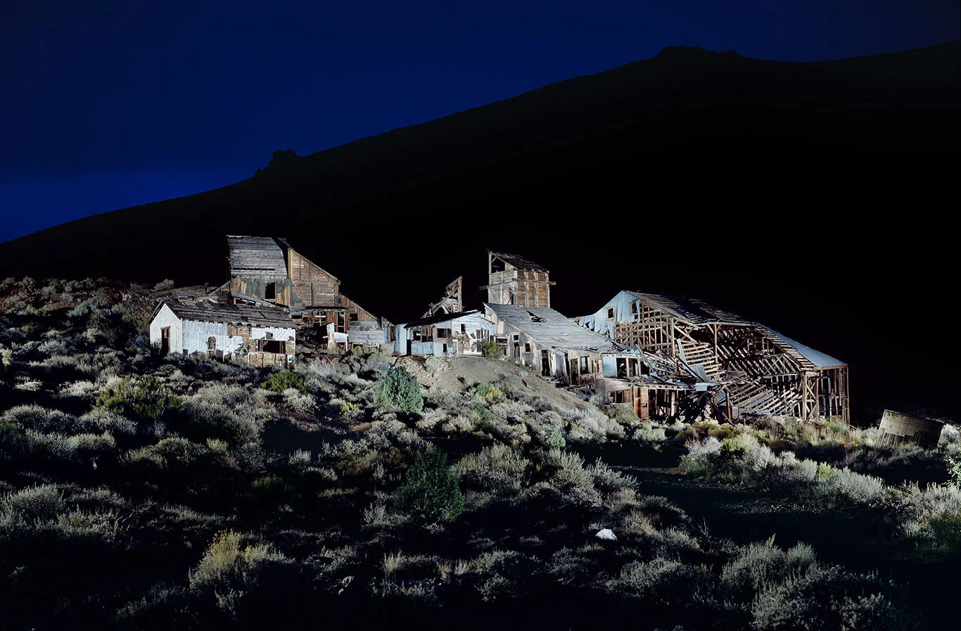 Ghost town Chemung Mine in the Sierra Nevada in Nevada