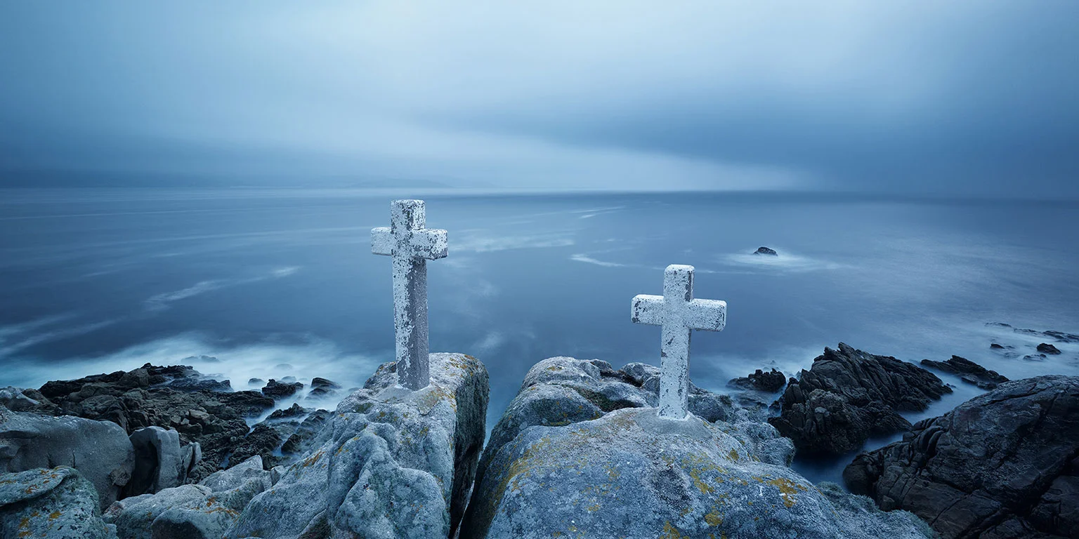Crosses at Punta Roncudo, Costa da Morte