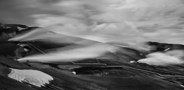 Iceland, Krafla geothermal power station at the foot of the Krafla volcano