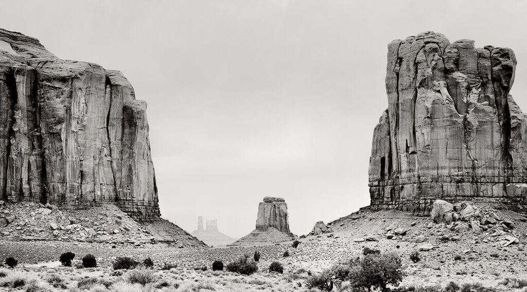 Monument Valley, North Window, Elephant Butte und Cly Butte.