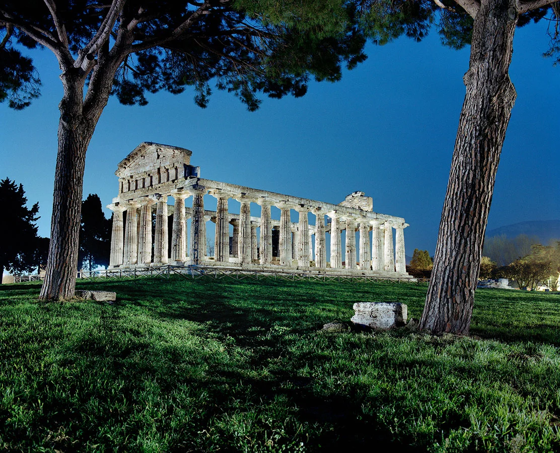 Site of ancient Paestum. Temple of Athena, formerly known as the Temple of Ceres