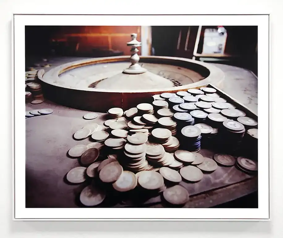 fine art print of a roulette table in the ghost town Bodie