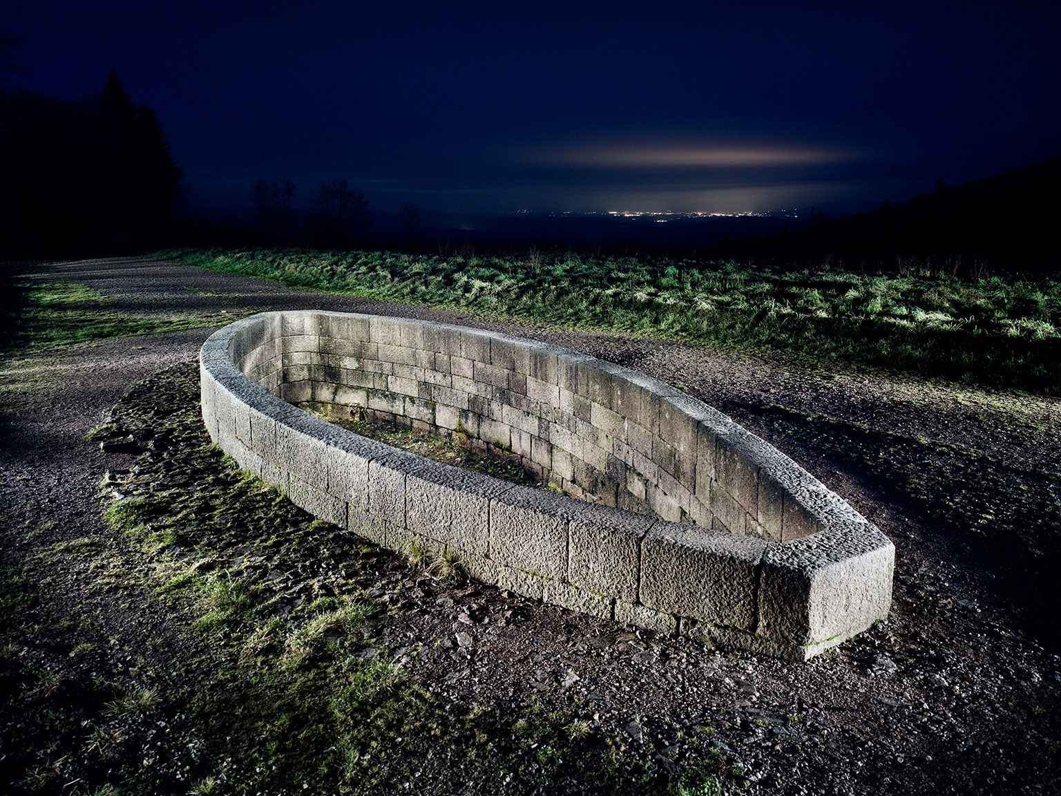 Monumental basin in the Oppidum of Bibracte.