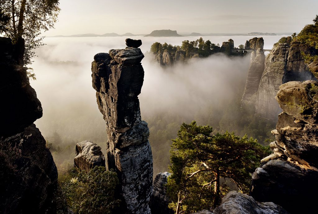 Wehlnadel im Elbsandsteingebirge, Nationalpark Sächsische Schweiz.