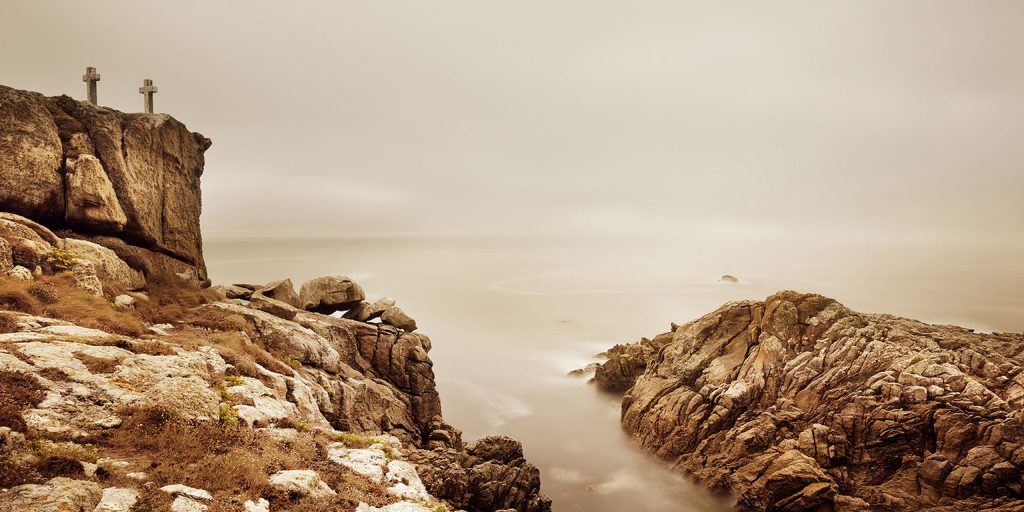 Crosses at Punta Roncudo along the Costa da Morte coast in northern Spain.