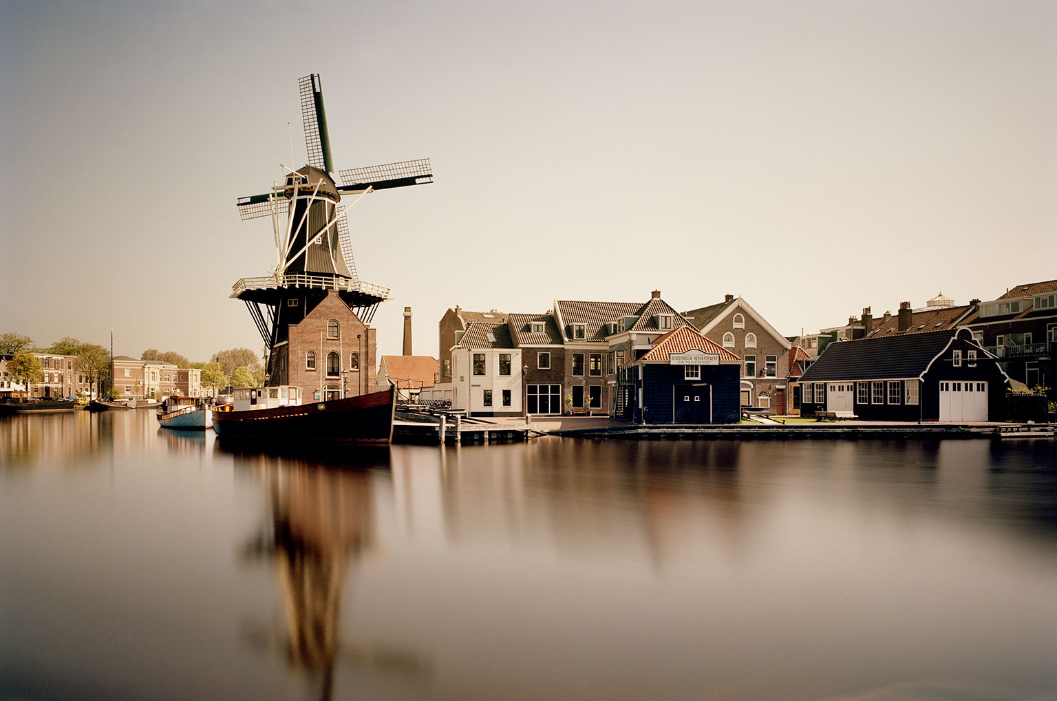 View of Haarleem and the de Adriaan windmill