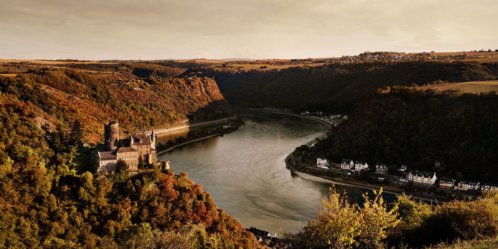 Burg Katz, Kulturlandschaft Oberes Mittelrheintal bei Sankt Goarshausen.