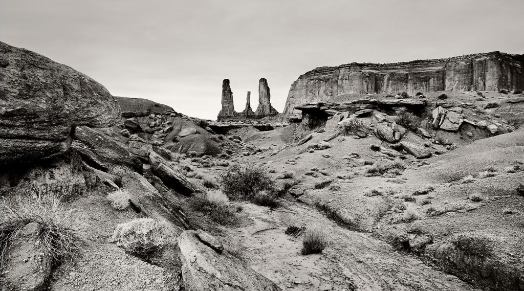 Monument Valley and the rock formation “The Three Sisters”.