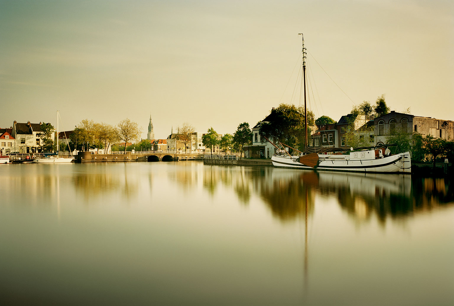 Viewpoint and same perspective as the famous Vermeer painting View of Delft